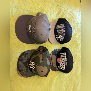 Lot of 4 New York Yankees Baseball Caps. NWOT